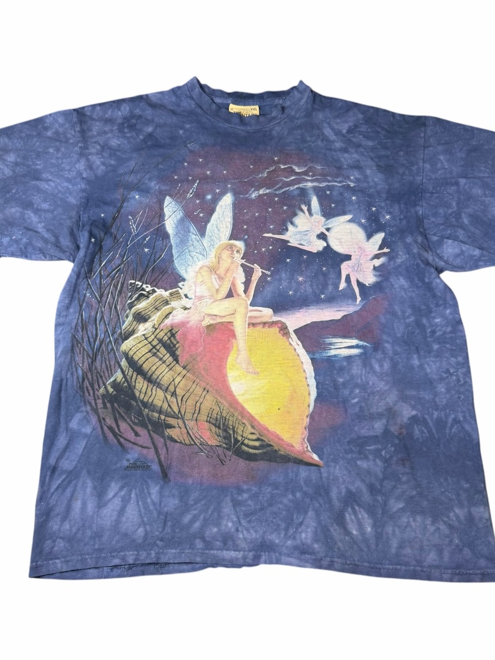 Vintage 2000 The Mountain Fairy Blue Dyed T-Shirt Adult Size 2XL XXL Fantasy VTG